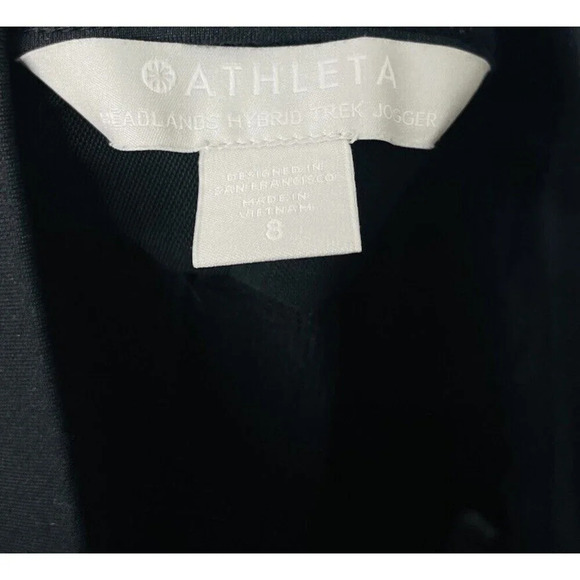 Athleta Headlands Hybrid Trek Jogger Pant 8 Hiking Outdoor Black Stretch Pull On - Picture 8 of 11